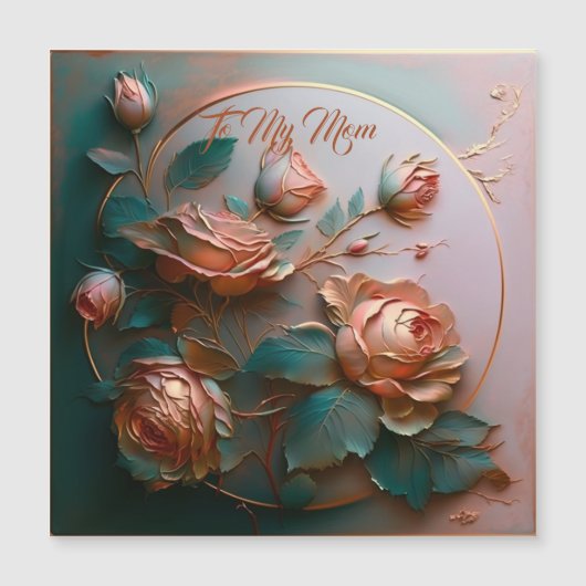 Carte Magnétique Fleurs douces de pêche pour ma mère (Devant)