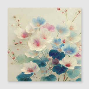 Carte Magnétique Fleurs en fleurs – Art botanique pastel doux #1