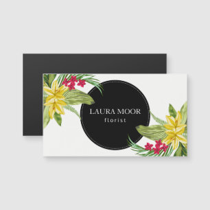 Carte Magnétique Fleurs Exotiques Et Cercle Noir