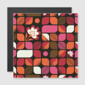 Carte Magnétique Fleurs Feuilles géométriques Motif sans couture (Devant / Derrière)