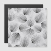 Carte Magnétique Fleurs noires Abstraites : Elégance Grise. (Devant / Derrière)