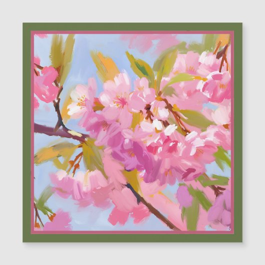 Carte Magnétique Fleurs roses (Devant)