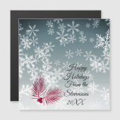 Carte Magnétique Flocon de neige personnalisé Noël (Devant / Derrière)