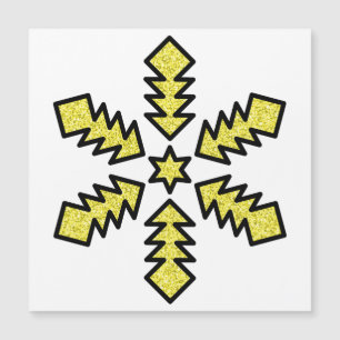 Carte Magnétique Flocon de neige scintillant - Étoile jaune