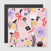 Carte Magnétique Floral Abstrait : Design Vintage créatif. (Devant / Derrière)