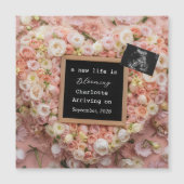 Carte Magnétique Floral Pastel Baby Reveal pregnancy announcement  (Devant)