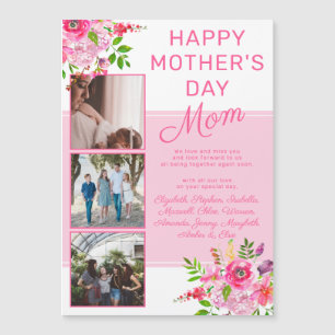 Carte Magnétique Floral Photo Happy Mother's Day du groupe Holiday