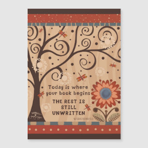 Carte magnétique florale de citation motivante non