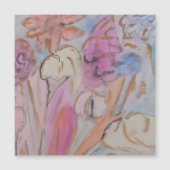 Carte magnétique florale pastel abstraite (Devant)