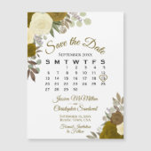 Carte Magnétique Flore d'or rustique Enregistrer l'aimant Calendrie (Devant)