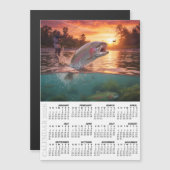 Carte Magnétique Fly Fishing 2026 Fridge Calendar, Trout / Fish (Devant / Derrière)