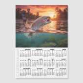 Carte Magnétique Fly Fishing 2026 Fridge Calendar, Trout / Fish (Devant)