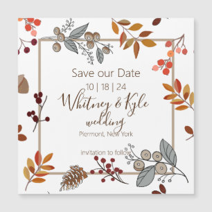 Carte Magnétique Foliage d'automne Mariage Enregistrer la date Cart