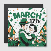 Carte Magnétique Folklore de danse de la Saint-Paddy (Devant / Derrière)
