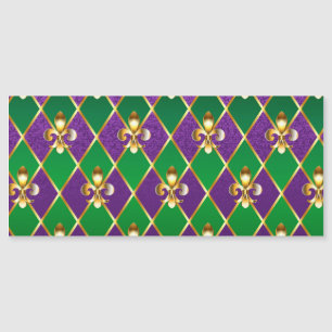 Carte Magnétique Fond de bijoux Mardi Gras