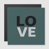 Carte Magnétique Fond gris ardoise tendance Amour Mariage (Devant / Derrière)