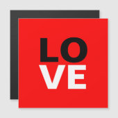 Carte Magnétique Fond rouge unique pour l'amour romantique (Devant / Derrière)