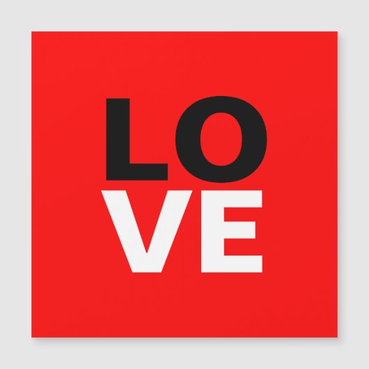 Carte Magnétique Fond rouge unique pour l'amour romantique (Devant)