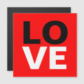 Carte Magnétique Fond rouge unique pour l'amour romantique (Devant / Derrière)