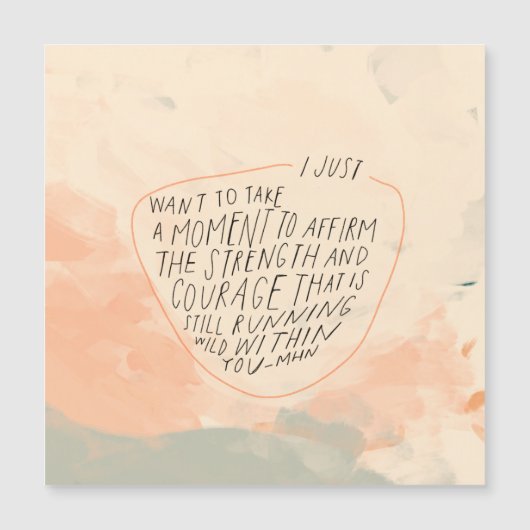 Carte Magnétique Force et courage Citation encourageante pour l'ami (Devant)