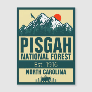 Carte Magnétique Forêt nationale de Pisgah Caroline du Nord - Rétro