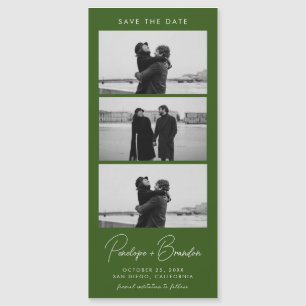 Carte Magnétique Forêt Vert moderne Bande photo Mariage magnétique