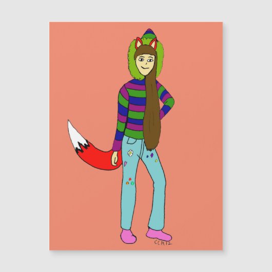 Carte Magnétique foxgirl (Devant)