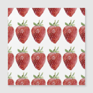 Carte Magnétique Fraises d'aquarelle : motif transparent