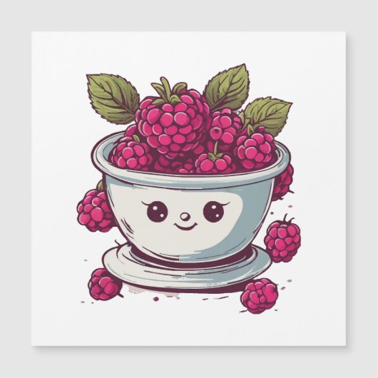 CARTE MAGNÉTIQUE FRAMBOISE MIGNONNE (Devant)