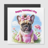Carte Magnétique Französische Bulldogge Blumen French Bulldog (Devant / Derrière)