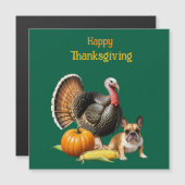Carte Magnétique Französische Bulldogge Thanksgiving French Bulldog (Devant / Derrière)