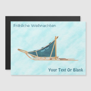 Carte Magnétique Fröhliche Weihnachten - Chaudron De Chien À Neige