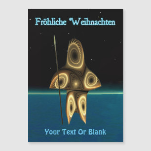 Carte Magnétique Fröhliche Weihnachten - Fractal Inuit Hunter