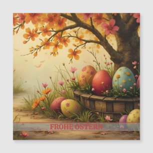 Carte Magnétique Frühlingsblütenzauber mit Ostéréierpracht