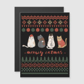 Carte Magnétique Funny Chat jeu de Noël - Chat Noël (Devant / Derrière)