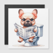 Carte Magnétique Funny dog on toilet (Devant / Derrière)