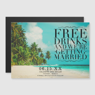 Carte Magnétique Funny Tropical Beach Wedding Enregistrer la date