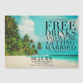 Carte Magnétique Funny Tropical Beach Wedding Enregistrer la date (Devant)