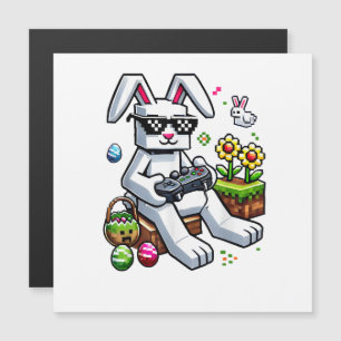 Carte Magnétique Garçons Joyeux Jour de Pâques Lapin Œuf Jeu Vidéo