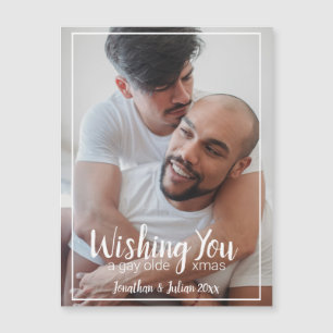 Carte Magnétique Gay Olde Christmas Vacances LGBTQ