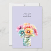 Carte magnétique gerbera florale violet texte pers (Recto)