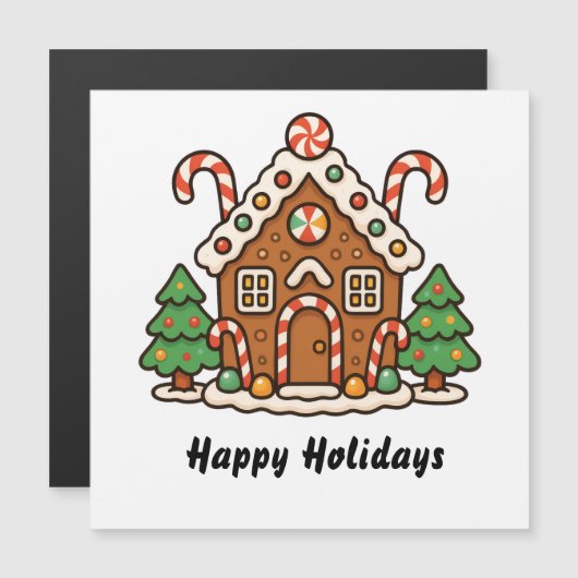 Carte Magnétique Gingerbread House Magnetic Card (Devant / Derrière)