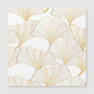 Carte Magnétique Ginkgo Gold : Arrangement de feuille luxueux