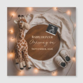 Carte Magnétique  giraffe baby reveal pregnancy announcement card (Devant)