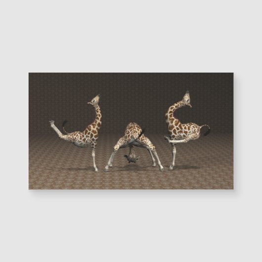 Carte Magnétique Giraffes Love Gymnastique (Devant)