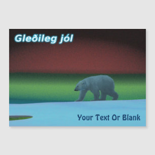 Carte Magnétique Gleðileg Jól - Ours polaire