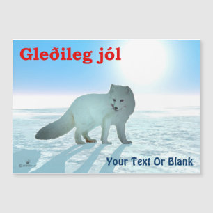 Carte Magnétique Gleðileg Jól - Renard arctique