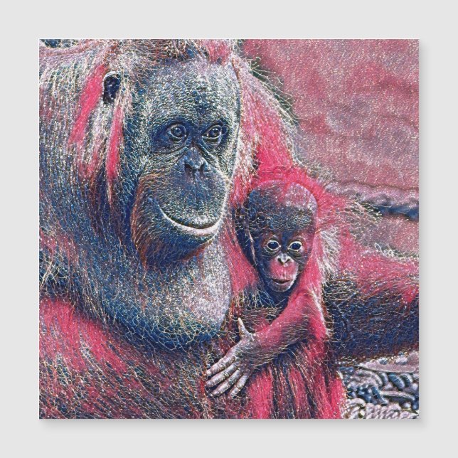 Carte Magnétique GlitzyAnimal_OrangUtan_003 (Devant)