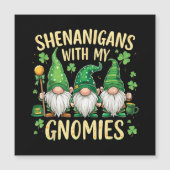 Carte Magnétique Gnome de la Fête de la Saint-Patrick Chanceux Trèf (Devant)
