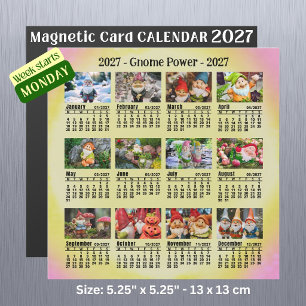 Carte Magnétique Gnomes Drôles Calendrier Photo Personnalisé 2027 -